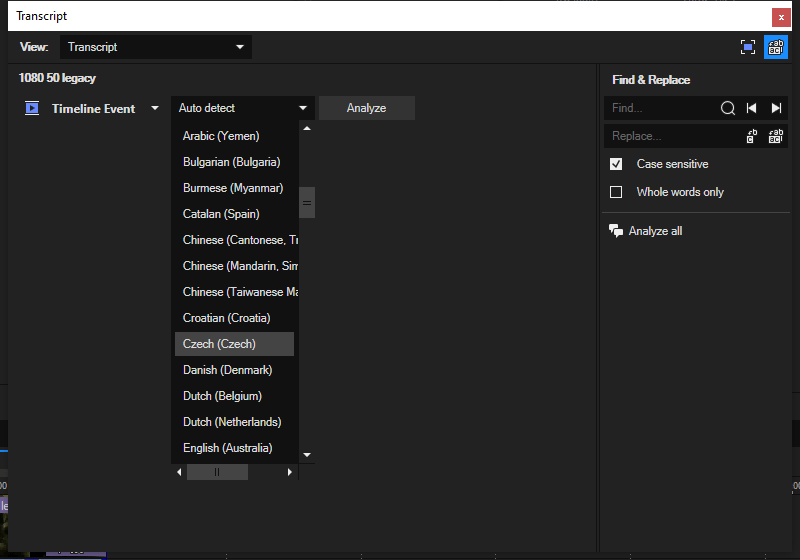 Česká transkripce mluveného slova na text - nová AI funkce ve VEGAS Pro 22 a ve VEGAS Pro 22 SUITE