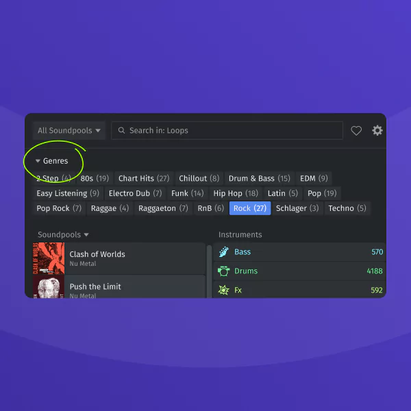 Music Maker 2026 Premium - nové filtrování podle hudebních žánrů