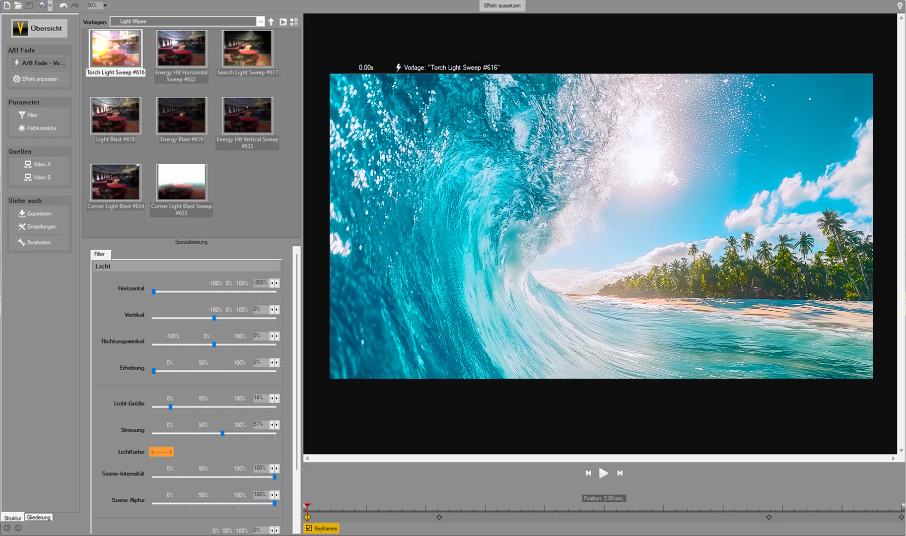 Video deluxe 2026 Premium - snímek obrazovky efektů proDAD VitaScene V5 Pro