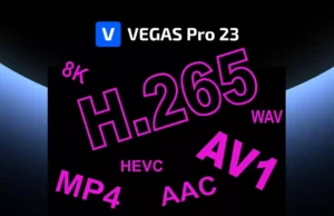 Podporované formáty souborů ve VEGAS PRO 23 pro export a import