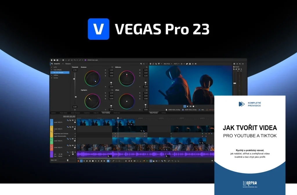 VEGAS PRO 23 - software pro intuitivní, rychlou a kreativní tvorbu videa. Plus e-book zdarma.