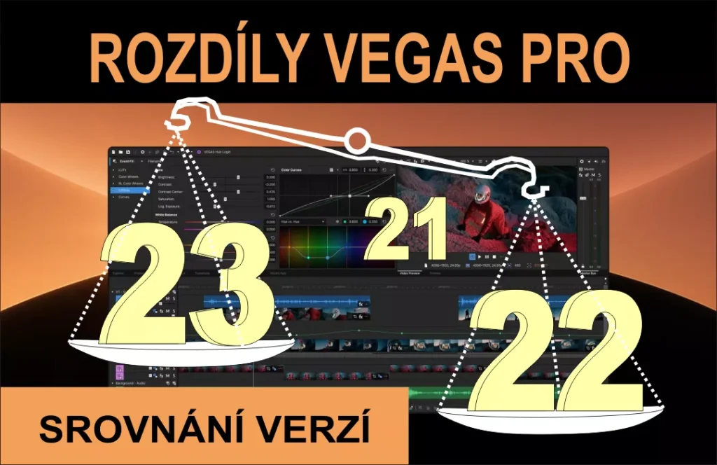 Video střižna VEGAS PRO (Suite) - srovnání ceny, funkcí a obsahu verzí 23, 22 a 21