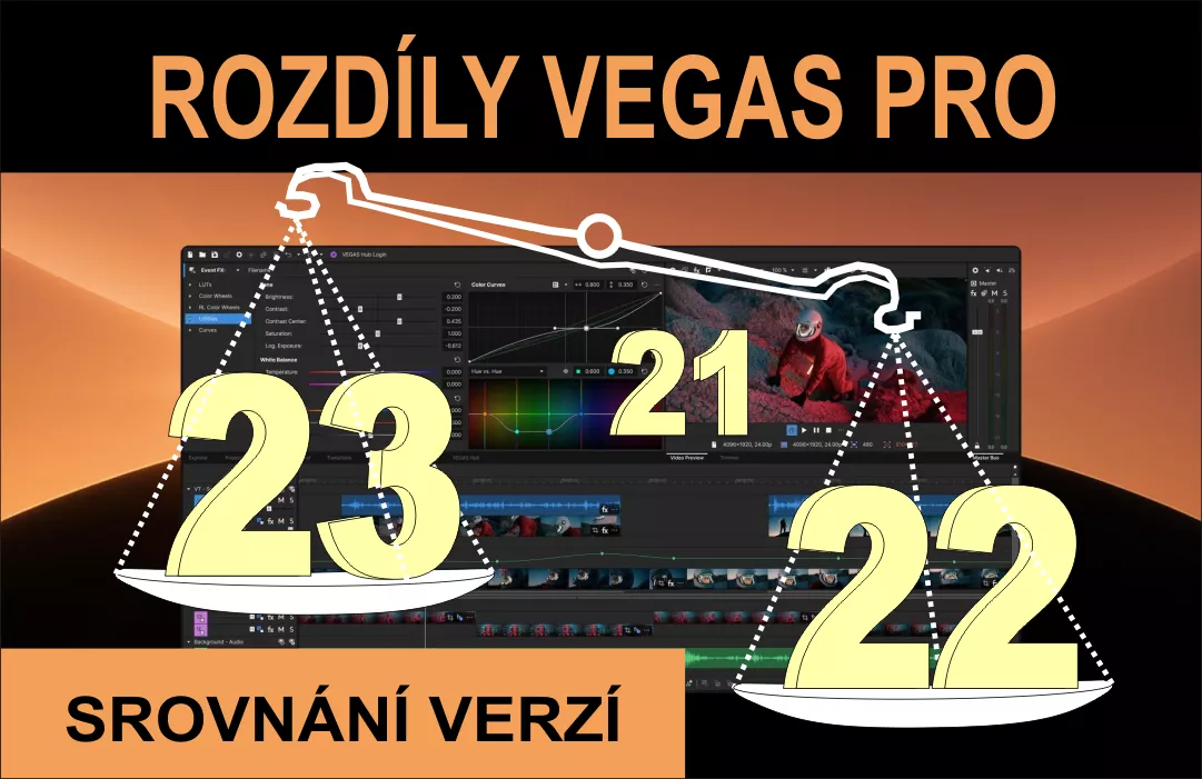 Video střižna VEGAS PRO (Suite) - srovnání ceny, funkcí a obsahu verzí 23, 22 a 21
