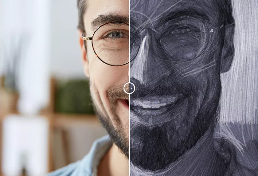 AKVIS Charcoal Video - plugin pro efekty kreslení uhlem a křídou ve videu - ukázka před a po