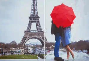 Ukázka efektu olejomalby ve videu před a po s video pluginem AKVIS OilPaint Video